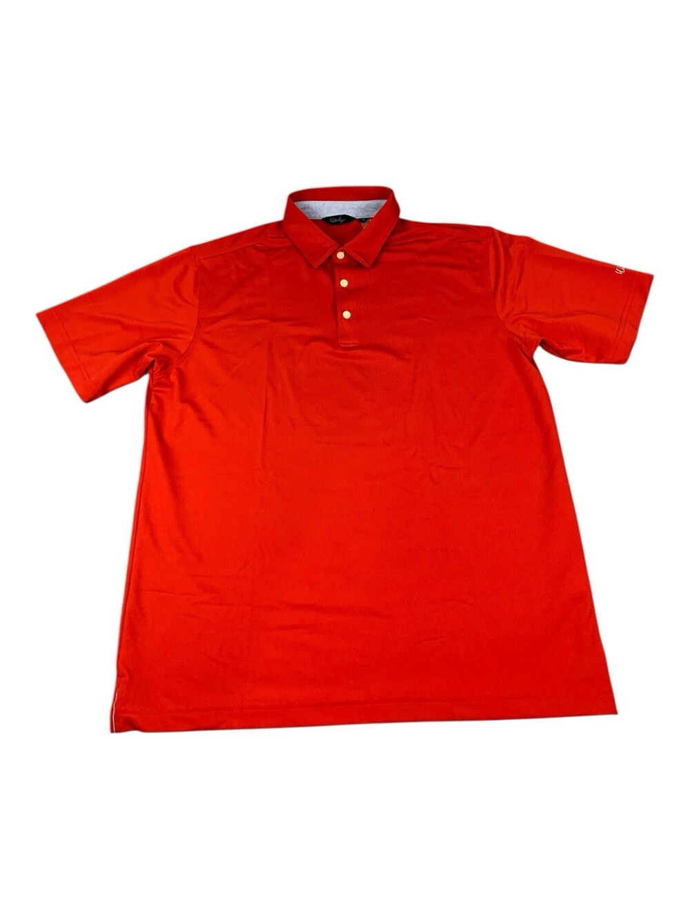 Walter Hagen Essentials Short Sleeve Golf Polo Shirt Red Solid Men's Size MED